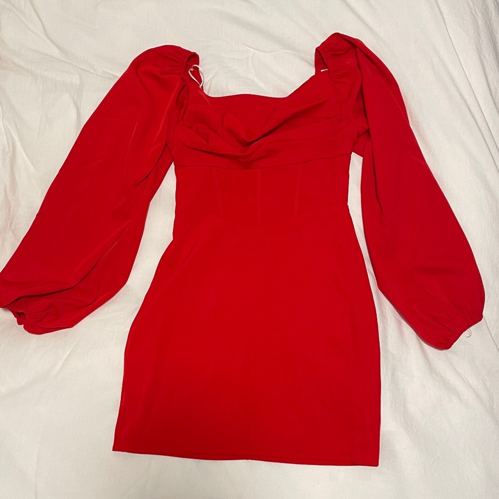 Princess Polly Lillie Long Sleeve Dress - Red